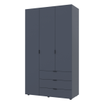 Шафа для одягу Гелар Doros кольору Графіт 3 двері ДСП 116,2х49,5х203,4 (44900137)