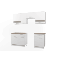 Кухня модульная Doros Лея 220х60х250 см Белый/Дуб cонома (DRS-011336)