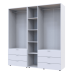 Шафа для одягу Гелар комплект Doros колір Білий 2+3 двері ДСП 193,7х49,5х203,4 (42002116)