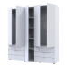 Шафа для одягу Гелар комплект Doros колір Білий 2+3 двері ДСП 193,7х49,5х203,4 (42002116)