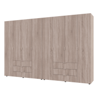 Шафа для одягу Гелар комплект Doros колір Сонома 4+4 двері ДСП 310х49,5х203,4 (42002129)