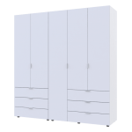 Распашной шкаф для одежды Гелар комплект Doros цвет Белый 2+3 двери ДСП 193,7х49,5х203,4 (42002116)