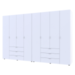 Шафа для одягу Гелар комплект Doros колір Білий 4+4 двері ДСП 310х49,5х203,4 (42002121)