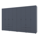 Шафа для одягу Гелар комплект Doros колір Графіт 4+4 двері ДСП 310х49,5х203,4 (42002130)