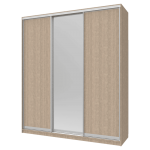 Шкаф купе Сити 24 Doros Дуб сонома 2 ДСП / 1 Зеркало 208х60х240 (42002076)