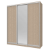 Шафа купе Сіті 24 Doros Дуб сонома 2 ДСП / 1 Дзеркало 208х60х240 (42002076)