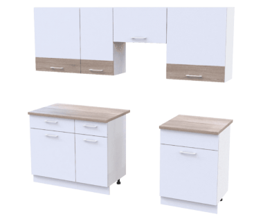 Кухня Лея Білий/Білий вставка Сонома 220х60х250 (81359337)