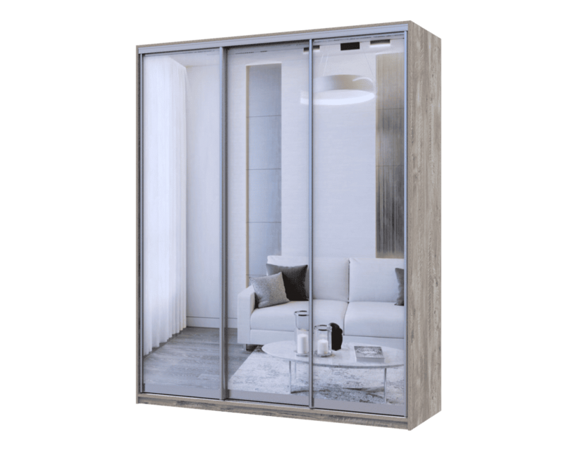 Шафа купе Сіті Лайт Doros Клондайк 3 Дзеркала 180х60х225 (42002091)