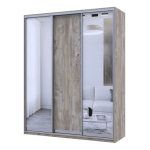 Шкаф купе Сити Лайт Doros Клондайк 1 ДСП / 2 Зеркала 180х60х225 (240168)