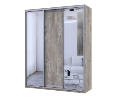 Шафа купе Сіті Лайт Doros Клондайк 1 ДСП / 2 Дзеркала 180х60х225 (240168)