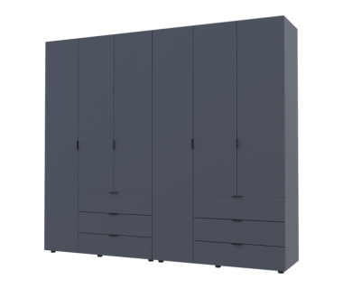 Шафа для одягу Гелар комплект Doros колір Графіт 3+3 двері ДСП 232,4х49,5х203,4 (42002126) Шафа для одягу Гелар комплект Doros колір Графіт 3+3 двері ДСП 232,4х49,5х203,4 (42002126)