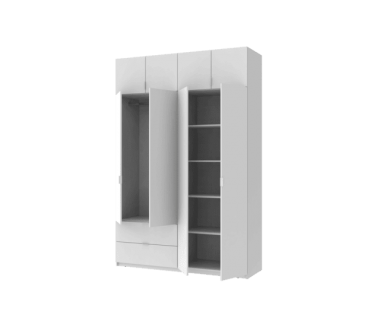 Шкаф распашной с антресолью Doros Лукас 180х50х240 см Белый (DRS-011191) Шкаф распашной с антресолью Doros Лукас 180х50х240 см Белый (DRS-011191)