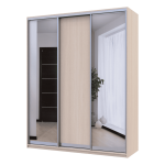 Шкаф купе Сити Лайт Doros Дуб молочный 1 ДСП / 2 Зеркала 180х60х225 (240144)
