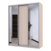 Шафа купе Сіті Лайт Doros Дуб молочний 1 ДСП / 2 Дзеркала 180х60х225 (240144)