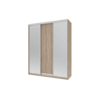 Шкаф купе Сити 24 Doros Дуб сонома 1 ДСП / 2 Зеркала 238х60х240 (42002071)