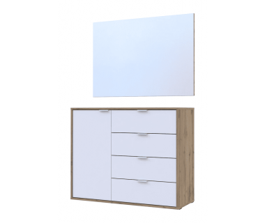 Комод Hugo Doros Тахо / Білий гладкий ДСП / Дзеркало 100х38х80 / 100х70х2 (42002111)