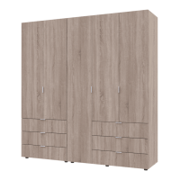 Шафа для одягу Гелар комплект Doros колір Сонома 2+3 двері ДСП 193,7х49,5х203,4 (42002122)