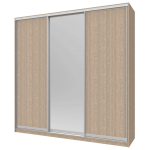 Шкаф купе Сити 24 Doros Дуб сонома 2 ДСП / 1 Зеркало 238х60х240 (42002078)