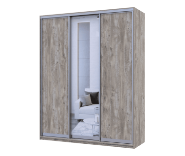 Шафа купе Сіті Лайт Doros Клондайк 2 ДСП / 1 Дзеркало 180х60х225 (240167)