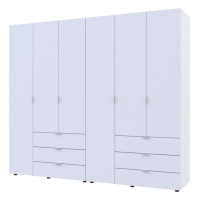 Шафа для одягу Гелар комплект Doros колір Білий 3+3 двері ДСП 232,4х49,5х203,4 (42002119)