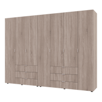 Шафа для одягу Гелар комплект Doros колір Сонома 3+4 двері ДСП 271,2х49,5х203,4 (42002127)