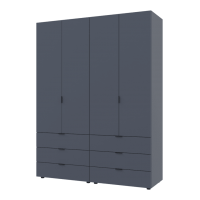 Шафа для одягу Гелар комплект Doros колір Графіт 2+2 двері ДСП 155х49,5х203,4 (42002131)