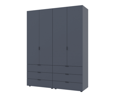 Шафа для одягу Гелар комплект Doros колір Графіт 2+2 двері ДСП 155х49,5х203,4 (42002131)