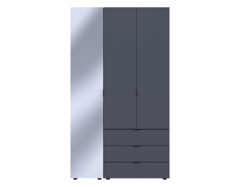Комплект шкафов для одежды Doros Гелар (2 шт.) 116,5х49,5х203,4 см Зеркало/Графит (DRS-011133)