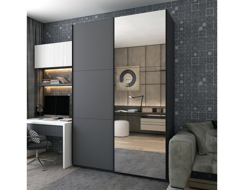 Шкаф-купе двухдверный Doros G-Caiser 180х60х240 см Графит/1 Зеркало (DRS-011033)