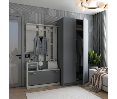 Передпокій Doros Alice та шафа Promo 2 ДСП Дуб Крафт Білий/Графіт (DRS-011507)