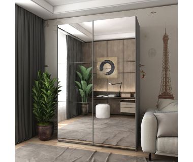 Шкаф-купе двухдверный Doros G-Caiser 160х60х240 см Графит/2 Зеркала (DRS-011028) Шкаф-купе двухдверный Doros G-Caiser 160х60х240 см Графит/2 Зеркала (DRS-011028)