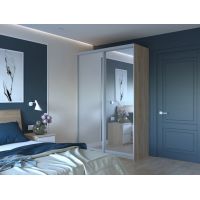 Шафа-купе дводверна Doros Сіті Лайт 150х45х225 см Дуб сонома/2 Дзеркала (DRS-011087)