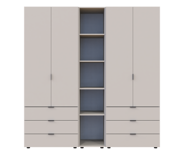 Комплект шаф для одягу Doros Гелар (3 шт.) 193,2х49,5х203,4 см Кашемір (DRS-011249)