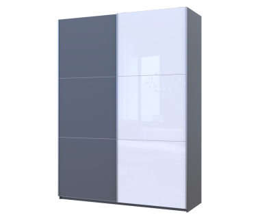 Шкаф-купе двухдверный Doros G-Caiser 180х60х240 см Графит/1 Белое стекло (DRS-011036) Шкаф-купе двухдверный Doros G-Caiser 180х60х240 см Графит/1 Белое стекло (DRS-011036)