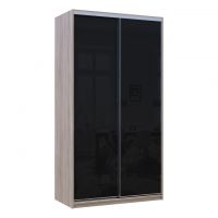 Шкаф купе Сити Лайт Слим Дуб Сонома Стекло Черное 120х60х225 (DRS-011532)