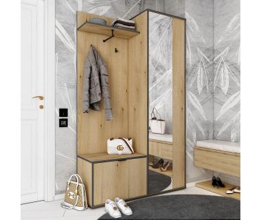 Передпокій із дзеркалом Doros Дора 113,5х40х192 см Дуб артизан (DRS-011340)
