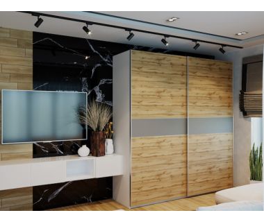 Шкаф-купе двухдверный Doros G-Caiser 220х60х240 см Белый/Тахо/Графит (DRS-011010)