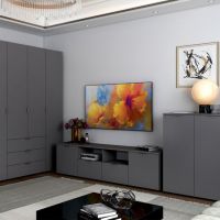 Тумба під ТВ Doros Рон 4 180х38х50 см Графіт (DRS-011299)