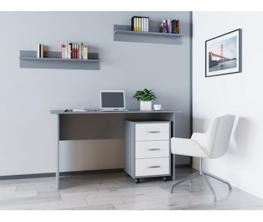 Офісний стіл Doros Т3 120х60х78 см Графіт/Білий (DRS-011315)