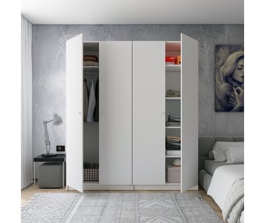 Комплект шаф для одягу з полицями Doros Промо (2 шт.) 180х48х204 см Білий (DRS-011464) Комплект шаф для одягу з полицями Doros Промо (2 шт.) 180х48х204 см Білий (DRS-011464)