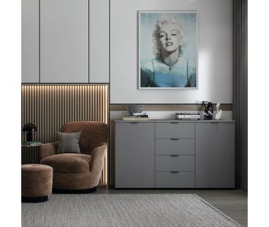 Комод в спальню Doros Рон 5 140х38х81 см Графит (DRS-011301) Комод в спальню Doros Рон 5 140х38х81 см Графит (DRS-011301)