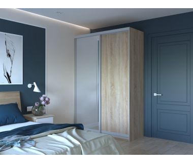 Шкаф-купе двухдверный Doros Сити Лайт 150х45х225 см Дуб сонома/1 Зеркало (DRS-011082)