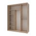 Шафа-купе тридверна Doros Сіті Лайт 180х60х225 см Дуб сонома/2 Дзеркала (DRS-011084)