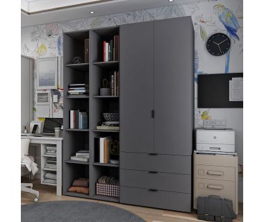 Комплект шкафов для одежды Doros Гелар (3 шт.) 153,9х49,5х203,4 см Графит (DRS-011143) Комплект шкафов для одежды Doros Гелар (3 шт.) 153,9х49,5х203,4 см Графит (DRS-011143)