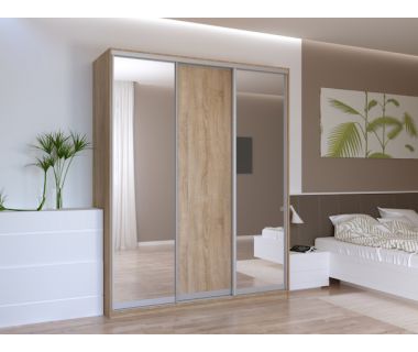Шкаф-купе трехдверный Doros Сити Лайт 180х60х225 см Дуб сонома/2 Зеркала (DRS-011084)