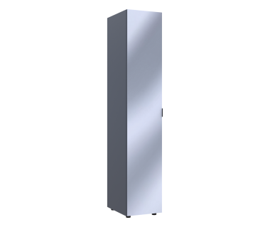 Шкаф-пенал с зеркалом Doros Гелар 39х49,5х203,4 см Графит (DRS-011130)