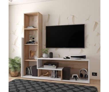 Стенка в гостиную Doros Этана 150х30х150 см Дуб артизан/Белый (DRS-011335)