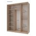 Шафа-купе тридверна Doros Сіті Лайт 180х60х225 см Дуб сонома/1 Дзеркало (DRS-011089)