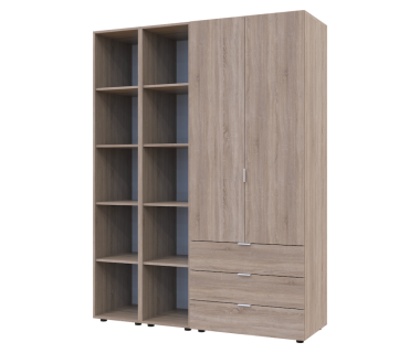 Комплект шкафов для одежды Doros Гелар (3 шт.) 153,9х49,5х203,4 см Дуб сонома (DRS-011144) Комплект шкафов для одежды Doros Гелар (3 шт.) 153,9х49,5х203,4 см Дуб сонома (DRS-011144)