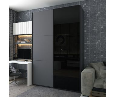 Шкаф-купе двухдверный Doros G-Caiser 180х60х240 см Графит/1 Черное стекло (DRS-011037) Шкаф-купе двухдверный Doros G-Caiser 180х60х240 см Графит/1 Черное стекло (DRS-011037)